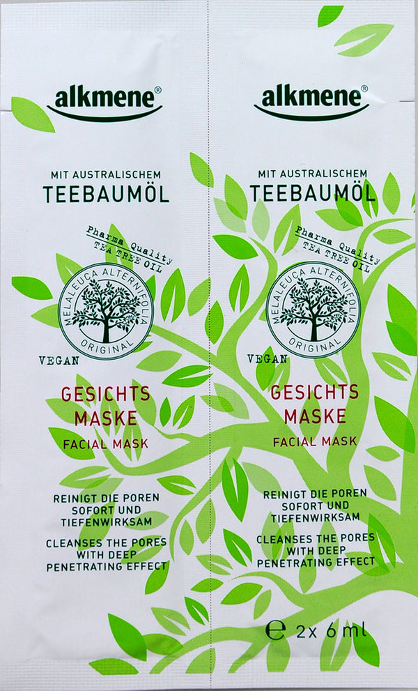 Alkmene Teebaumöl Gesichtsmaske, 2 x 6 ml