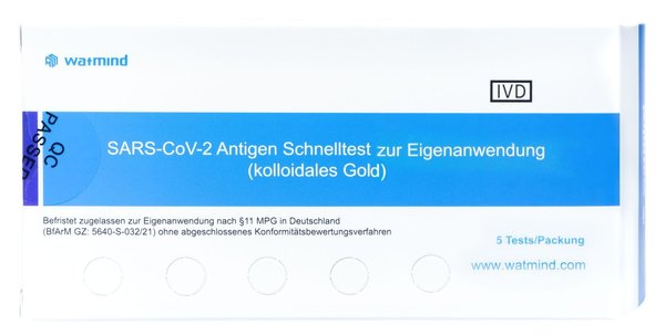 Watmind SARS-CoV-2 Antigen Corona-Selbsttest, 5 er